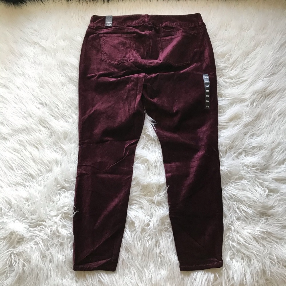 🆕TORRID JEGGING - STRETCH VELVET BURGUNDY PURPLE - Picture 14 of 16